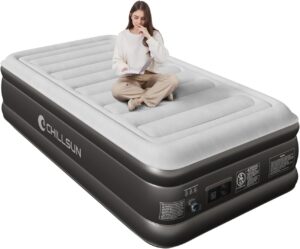 ⭐ Luxus Whirlpools – CHILLSUN Selbstaufblasendes Luftbett mit Pumpe, Luftmatratze für 1 Person, leicht und einfach zu verstauen, hohe Stabilität und Belastbarkeit, 190 x 100 x 46 cm für Camping, Gästezimmer, Zuhause