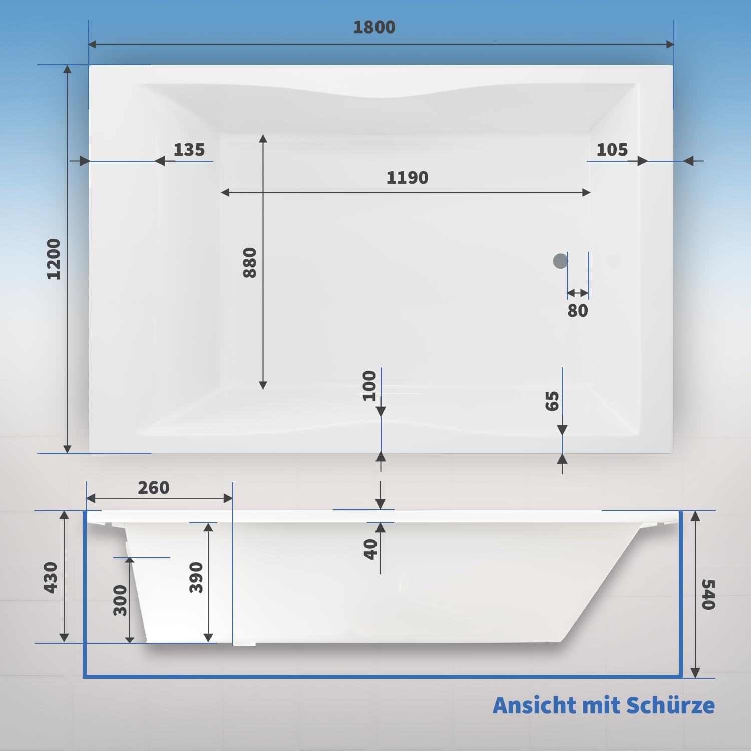 ⭐ Luxus Whirlpools – AQUADE Whirlpool-Badewanne – Badewanne 180 x 120 cm – einzigartiges Whirlpool-Erlebnis ganz nach Ihren Wünschen – wählen Sie Ihre perfekte Wanne oder Ihren Whirlpool – Ihre individuelle Wahl für Wellness zu Hause – Bild 8
