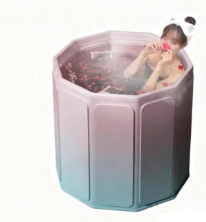 🧊 Whirlpools für Balkon & Terrasse – Faltbare Badewanne für Erwachsene, schnelle Montage, freistehende Badewanne für Badezimmer, Dusche und Balkon, kompaktes Badezimmer für Zuhause, Wohnmobil