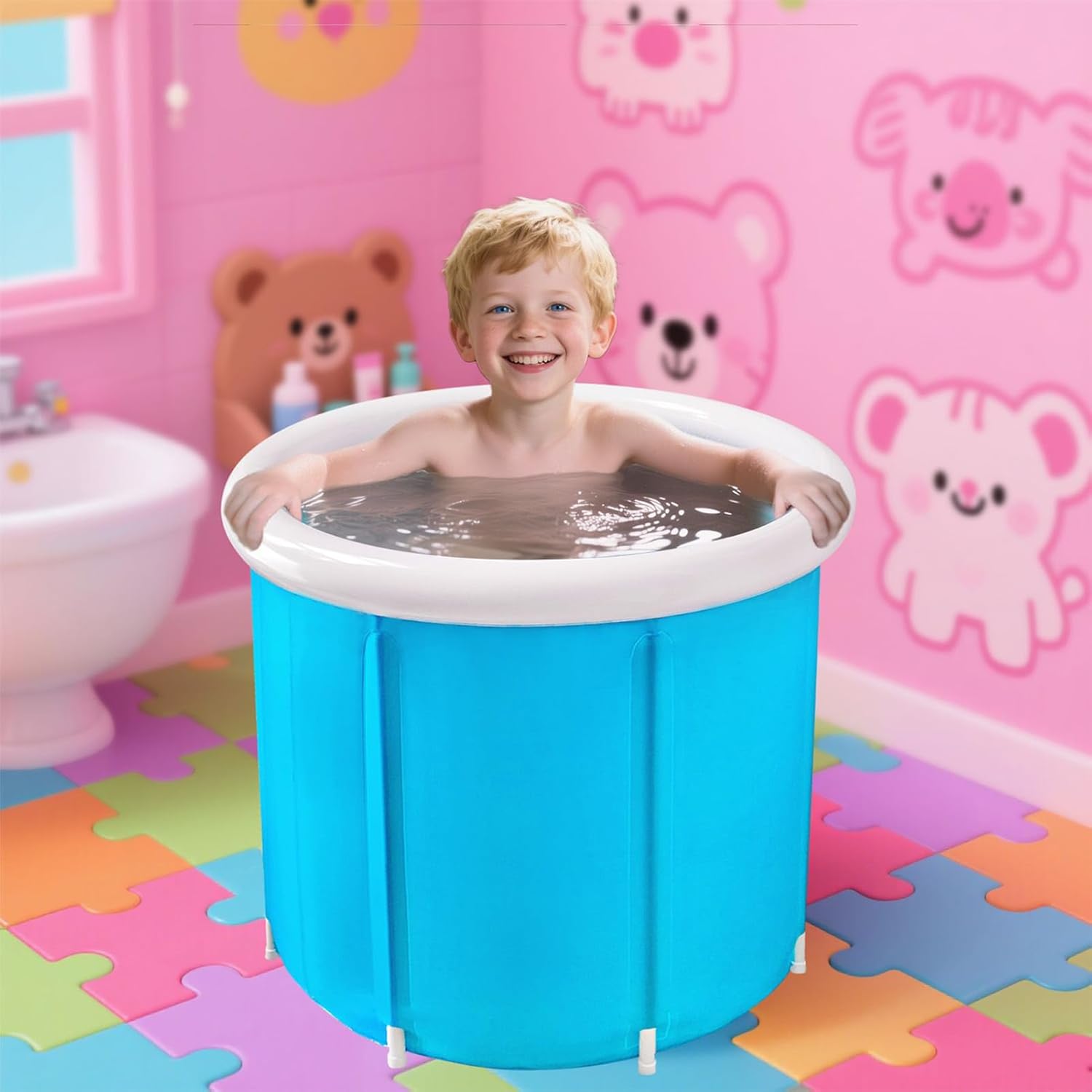 👨👩👧👦 Whirlpools für Familien & Gruppen – Tragbare Badewanne, separate Spa-Badewanne mit Heizung, große Badewanne, wasserdichte Badewanne, für Reisen, Camping, Garten, Hof, Zuhause, Strand, Familie – Bild 2