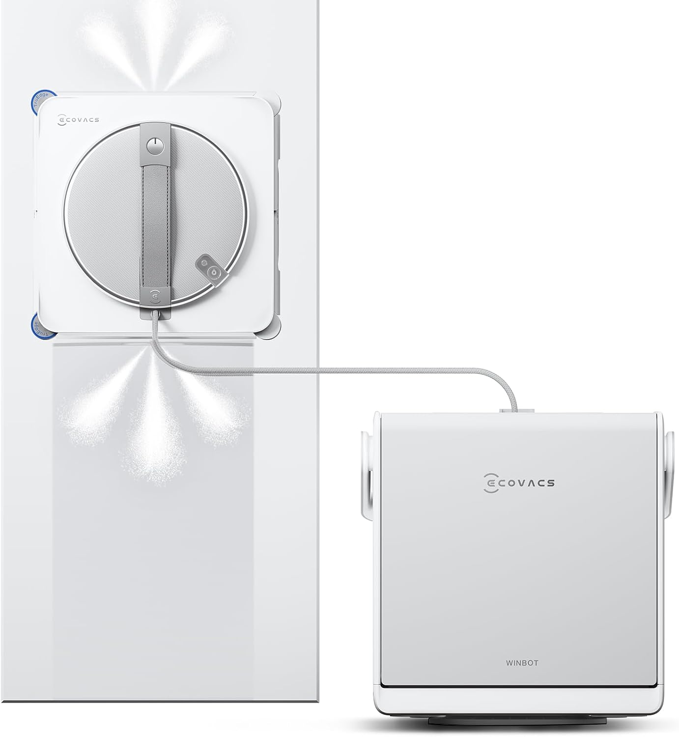 🧼 Zubehör & Pflege – ECOVACS Winbot W2S Omni Window Cleaning Robot with Multifunctional Station, Intelligent Up to the Edge Cleaning with TruEdge, Charging During Operation, Three Water Nozzles, 12-Level Protection