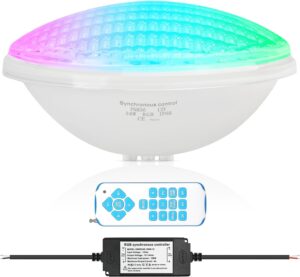 ⭐ Luxus Whirlpools – COOLWEST LED Poolbeleuchtung 36W PAR56 RGBW Poolbeleuchtung Unterwasser Externe Synchronisation IP68 mit Fernbedienung Poolbeleuchtung Unterwasser AC 12V für Schwimmbad- und Gartenbeleuchtung