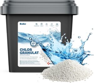 🧼 Zubehör & Pflege – Belko Chlorine Granules for Pool 5 kg, Quick Dissolving for Quick Raising of Chlorine Content, Safe and Quick Disinfection - for Pools, Above Ground Pools, Hot Tubs, Paddling Pools