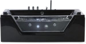 ⭐ Luxus Whirlpools – Balneo-Badewanne Samana mit Massagefunktion Schwarz