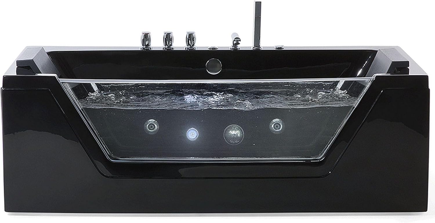 ⭐ Luxus Whirlpools – Balneo-Badewanne Samana mit Massagefunktion Schwarz