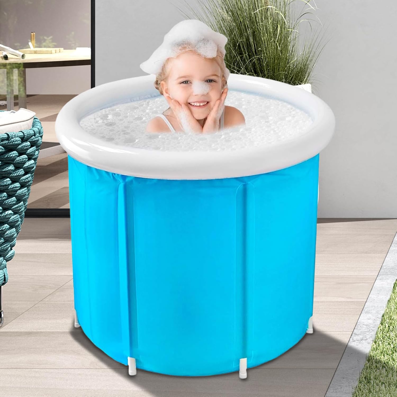 👨👩👧👦 Whirlpools für Familien & Gruppen – Tragbare Badewanne, separate Spa-Badewanne mit Heizung, große Badewanne, wasserdichte Badewanne, für Reisen, Camping, Garten, Hof, Zuhause, Strand, Familie – Bild 8