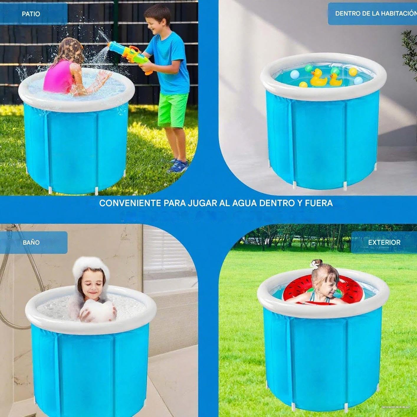 👨👩👧👦 Whirlpools für Familien & Gruppen – Tragbare Badewanne, separate Spa-Badewanne mit Heizung, große Badewanne, wasserdichte Badewanne, für Reisen, Camping, Garten, Hof, Zuhause, Strand, Familie – Bild 5