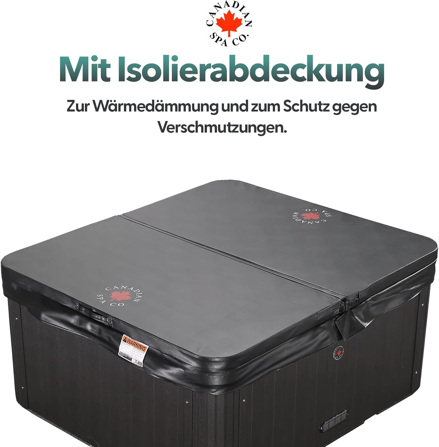 ⭐ Luxus Whirlpools – CANADIAN SPA CO. Outdoor-Whirlpool Montreal für 3 Personen, 213 x 150 x 78 cm, quadratisch, mit Abdeckung, LED-Beleuchtung, Heizung und 24 Hydromassagedüsen, ganzjährige Nutzung – Bild 6