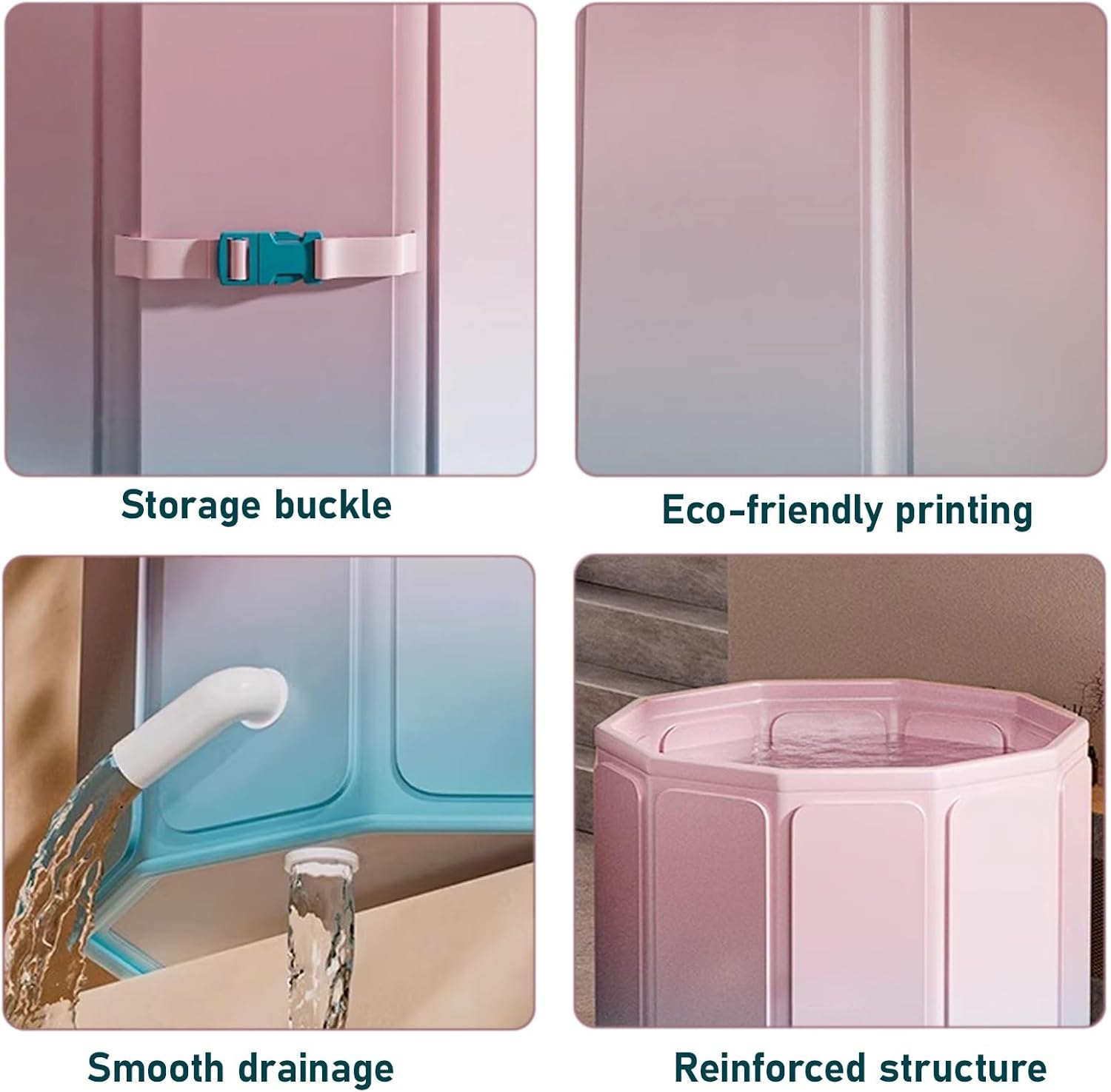 🧊 Whirlpools für Balkon & Terrasse – Faltbare Badewanne für Erwachsene, schnelle Montage, freistehende Badewanne für Badezimmer, Dusche und Balkon, kompaktes Badezimmer für Zuhause, Wohnmobil – Bild 6