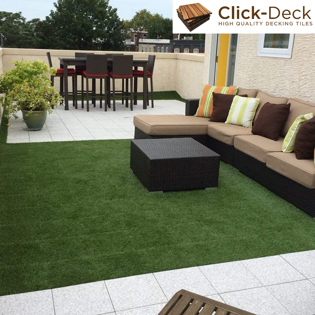🧊 Whirlpools für Balkon & Terrasse – Terrassenfliesen aus Verbundwerkstoff, Terrassenbalkon, Beton, Whirlpool, 30 x 30 cm, quadratische Verbindung, einfache Installation, pflegeleicht, 18 x Terrassenfliesen, Kunstrasen – Bild 6