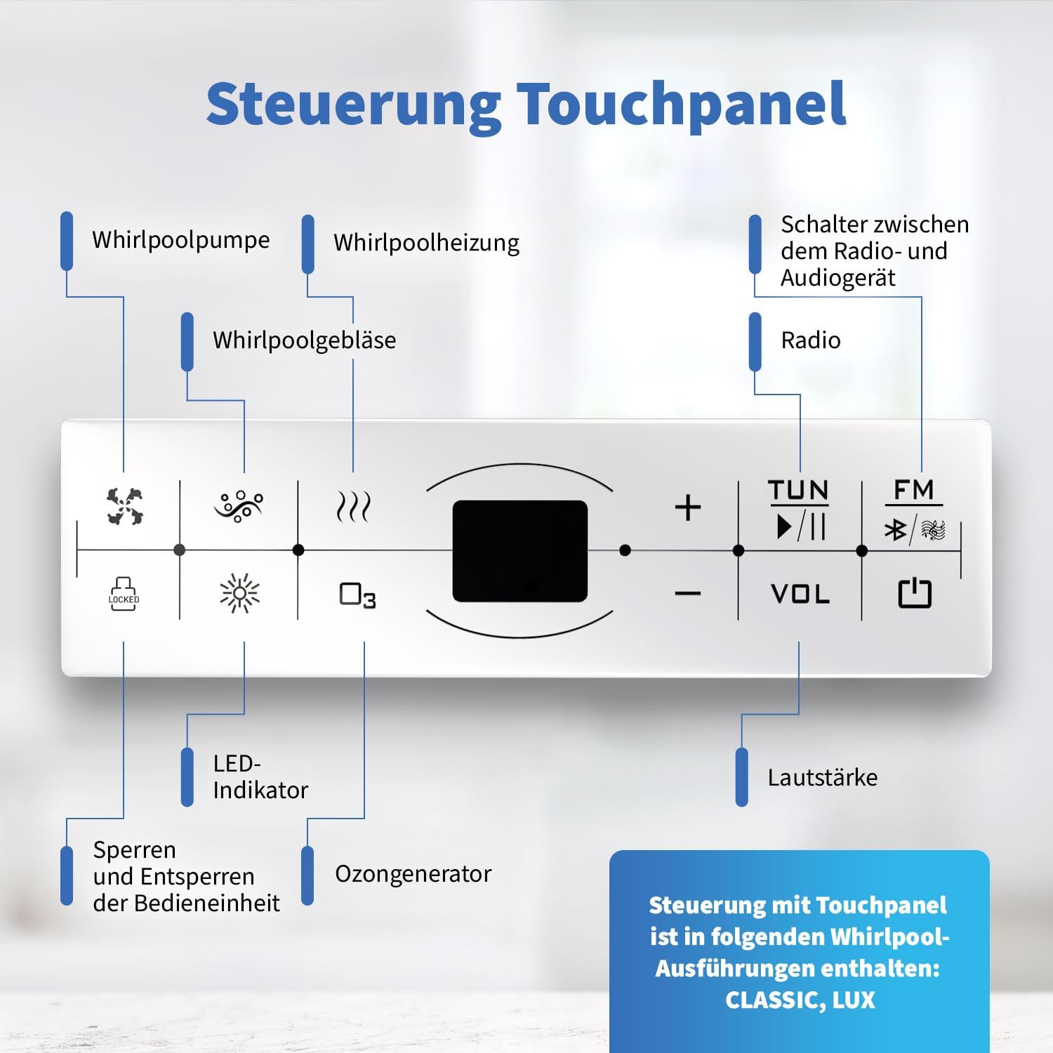 ⭐ Luxus Whirlpools – AQUADE Acryl-Whirlpool-Badewanne Wolfsburg 200 x 90 cm Komplettset – Wählen Sie Ihr perfektes Bad/Whirlpool: Basic, Classic, Air Relax, Lux – Bild 6
