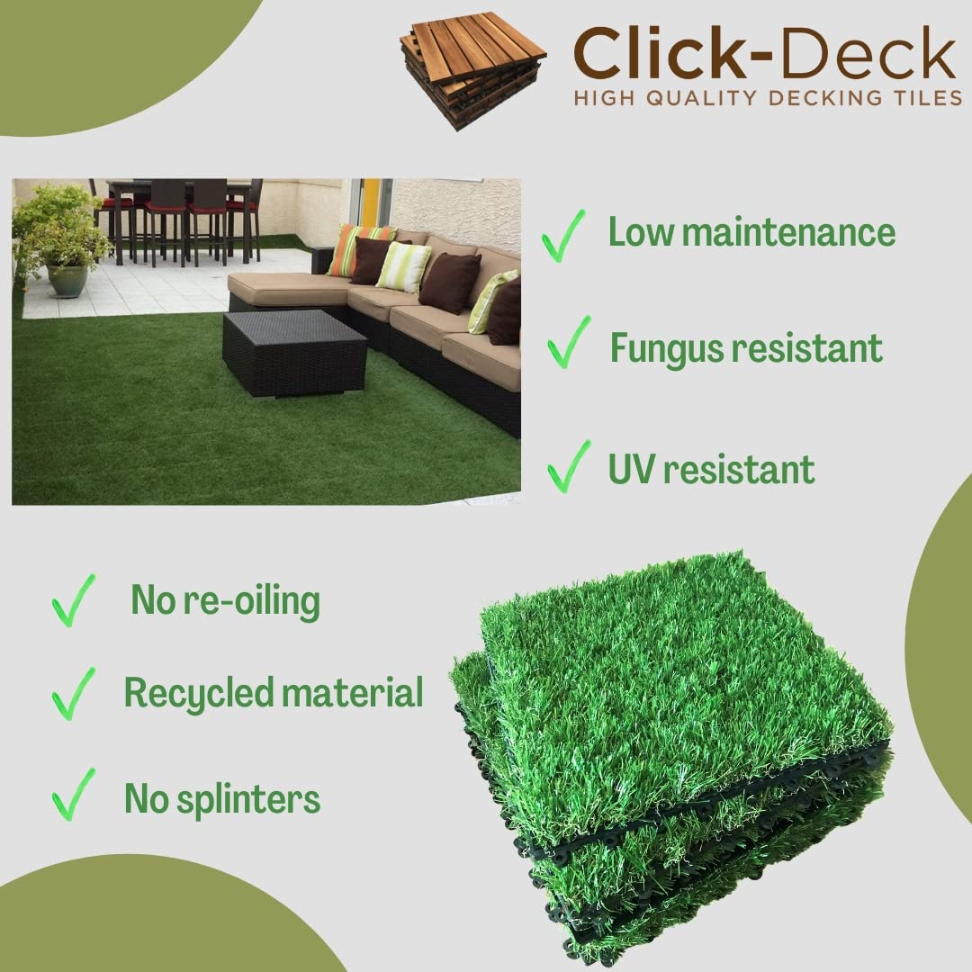 🧊 Whirlpools für Balkon & Terrasse – Terrassenfliesen aus Verbundwerkstoff, Terrassenbalkon, Beton, Whirlpool, 30 x 30 cm, quadratische Verbindung, einfache Installation, pflegeleicht, 18 x Terrassenfliesen, Kunstrasen – Bild 8
