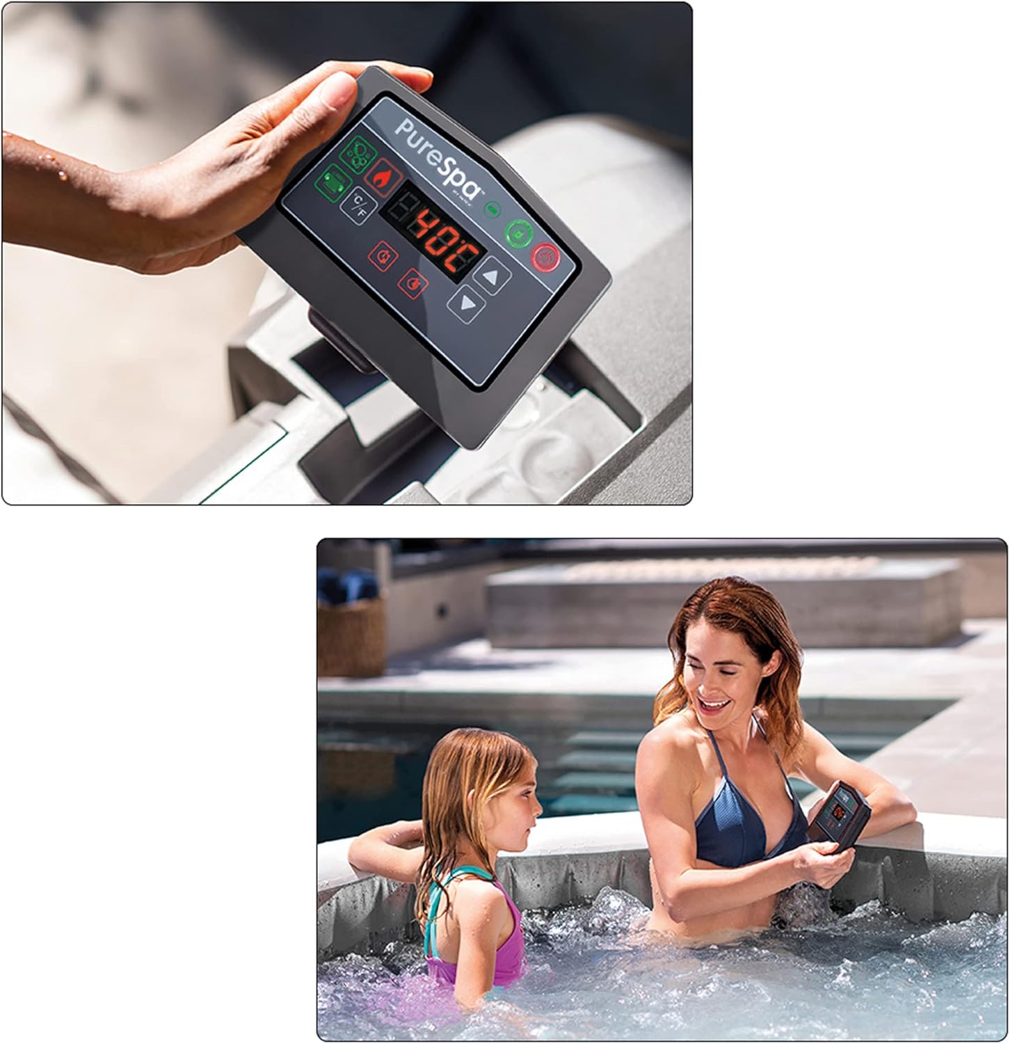 ⭐ Luxus Whirlpools – Intex 77 x 28 Zoll Purespa Grey Wood Deluxe Pool-Set – Bild 5