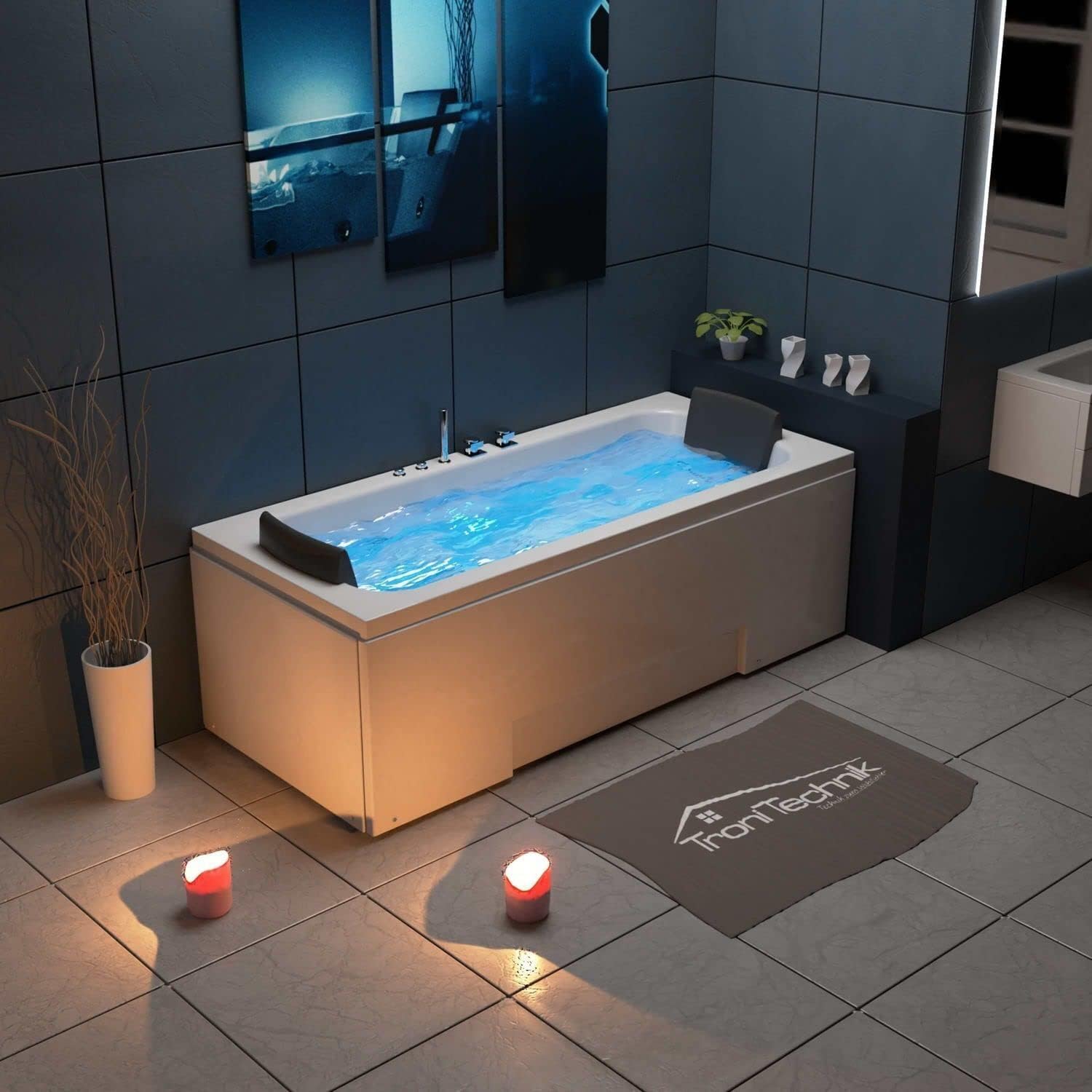 ⭐ Luxus Whirlpools – Luxuriöses LED-Whirlpool-Badewannen-Set 170 x 75 cm + Hydrojet-Eck-Whirlpool, Modell 2024 – Bild 2