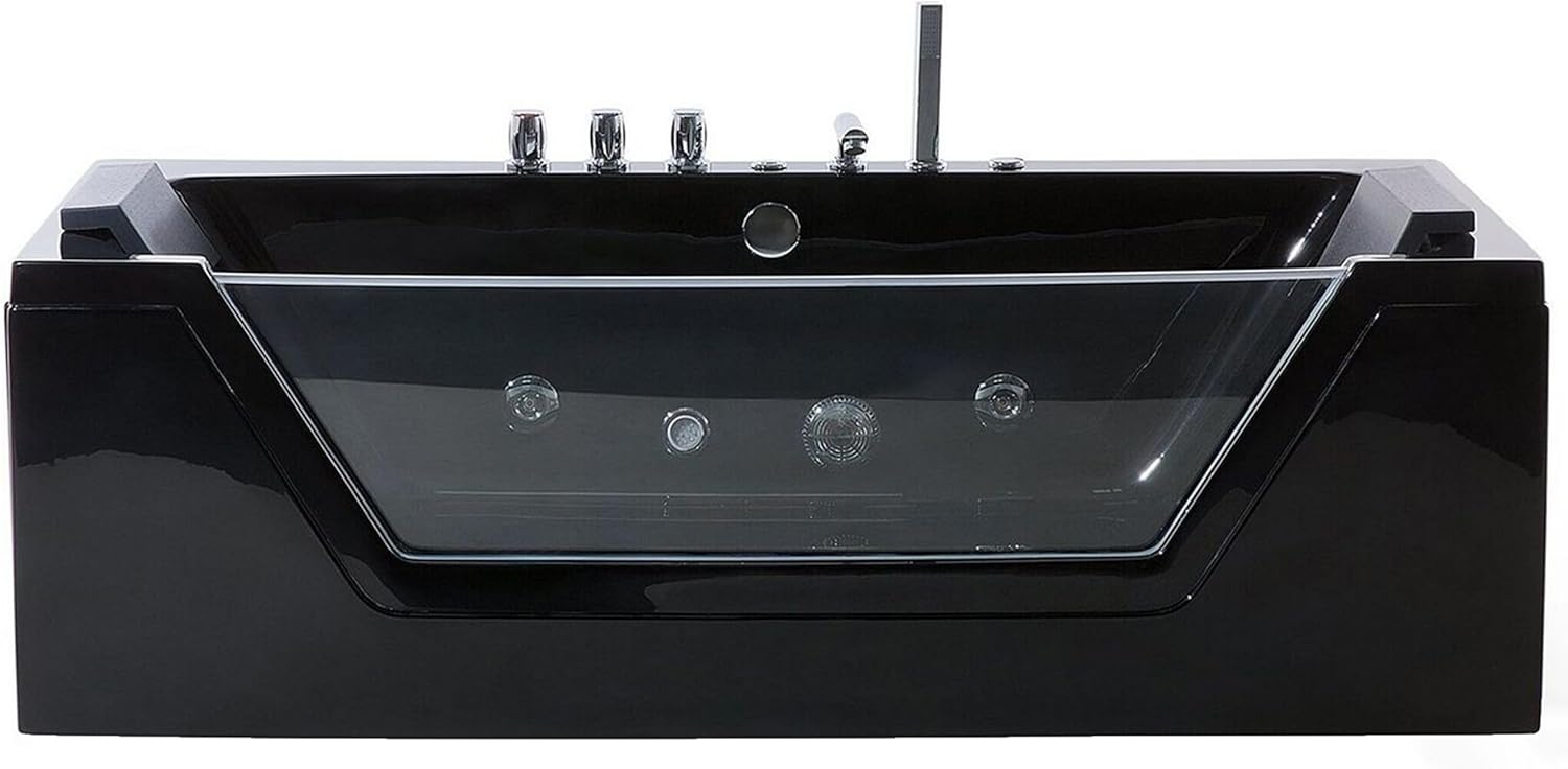 ⭐ Luxus Whirlpools – Balneo-Badewanne Samana mit Massagefunktion Schwarz – Bild 4
