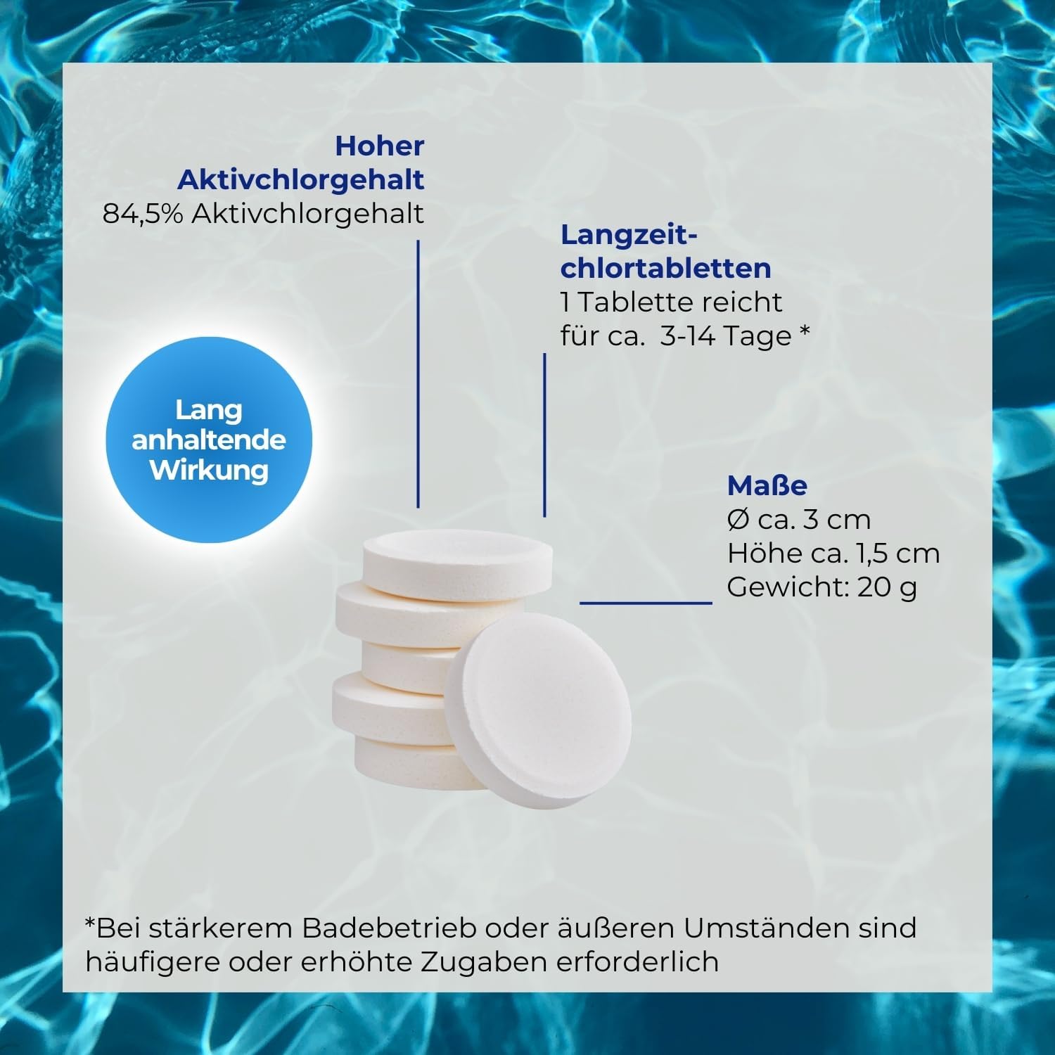 🧼 Zubehör & Pflege – POOLSBEST 1 kg Mini - Multitabs 5-in-1 20 g Tablets - Mini Chlorine Tablets for Pools – Bild 3