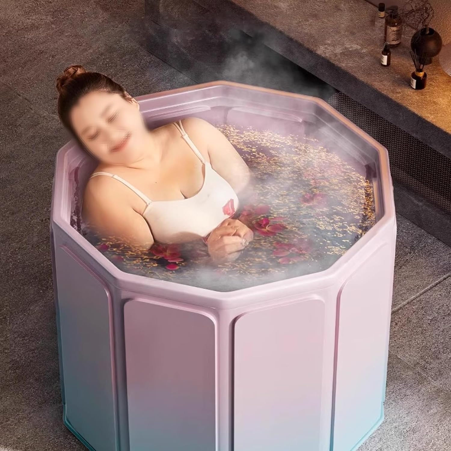 🧊 Whirlpools für Balkon & Terrasse – Faltbare Badewanne für Erwachsene, schnelle Montage, freistehende Badewanne für Badezimmer, Dusche und Balkon, kompaktes Badezimmer für Zuhause, Wohnmobil – Bild 3