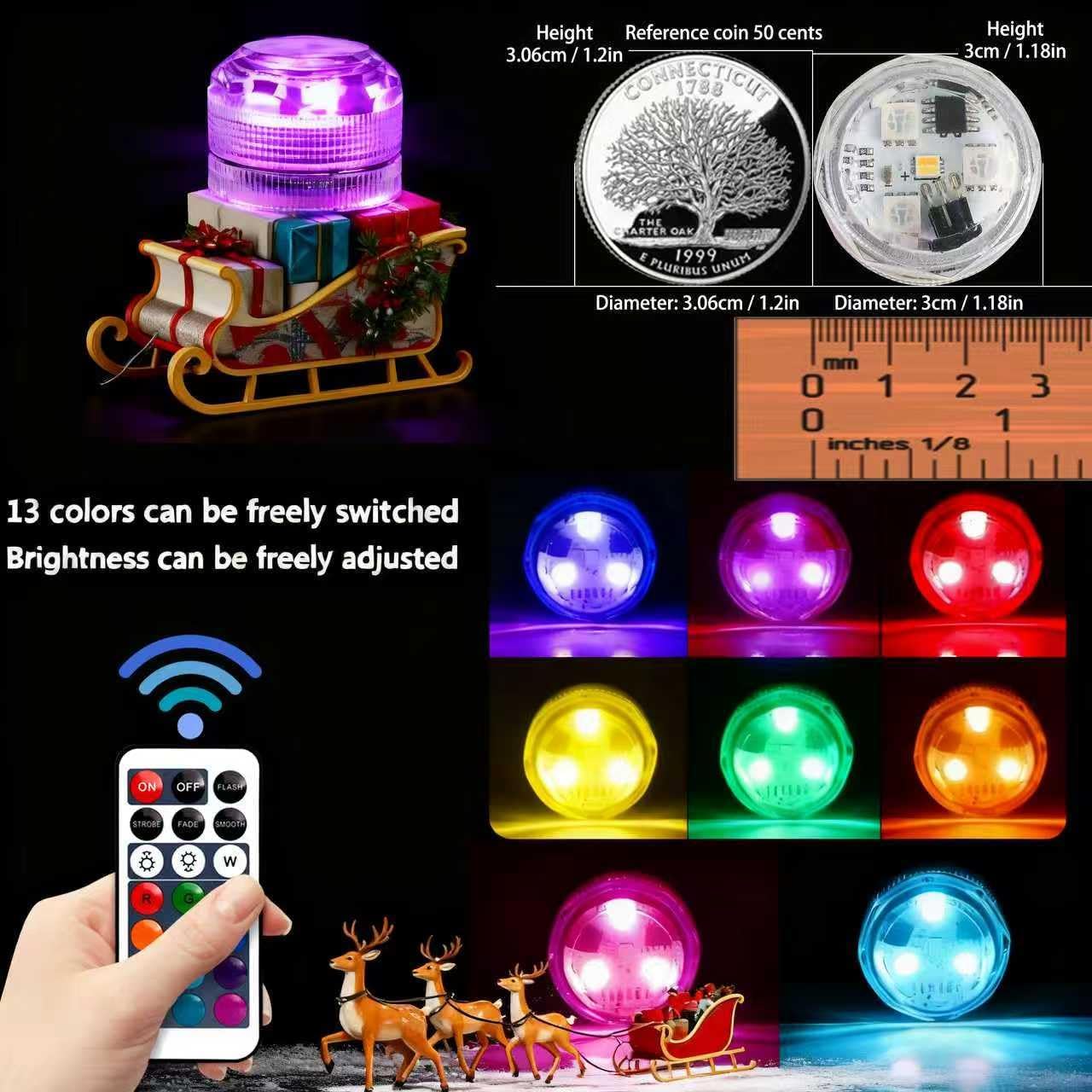 🎯 Whirlpool Gadgets – HL Submersible LED Lights with Remote Control, Flameless Candles, RGB Colourful Lights, Mini Underwater LED Light, Small LED Accent Light for Vase, Aquariums, Hot Tub, Party, Halloween, Wedding – Bild 3