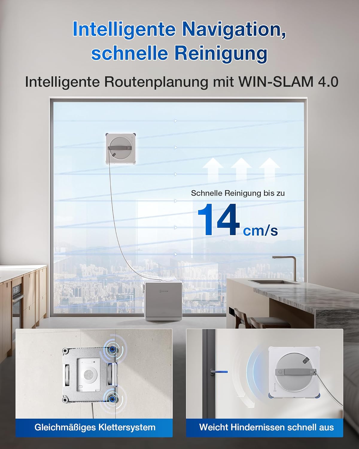 🧼 Zubehör & Pflege – ECOVACS Winbot W2S Omni Window Cleaning Robot with Multifunctional Station, Intelligent Up to the Edge Cleaning with TruEdge, Charging During Operation, Three Water Nozzles, 12-Level Protection – Bild 6