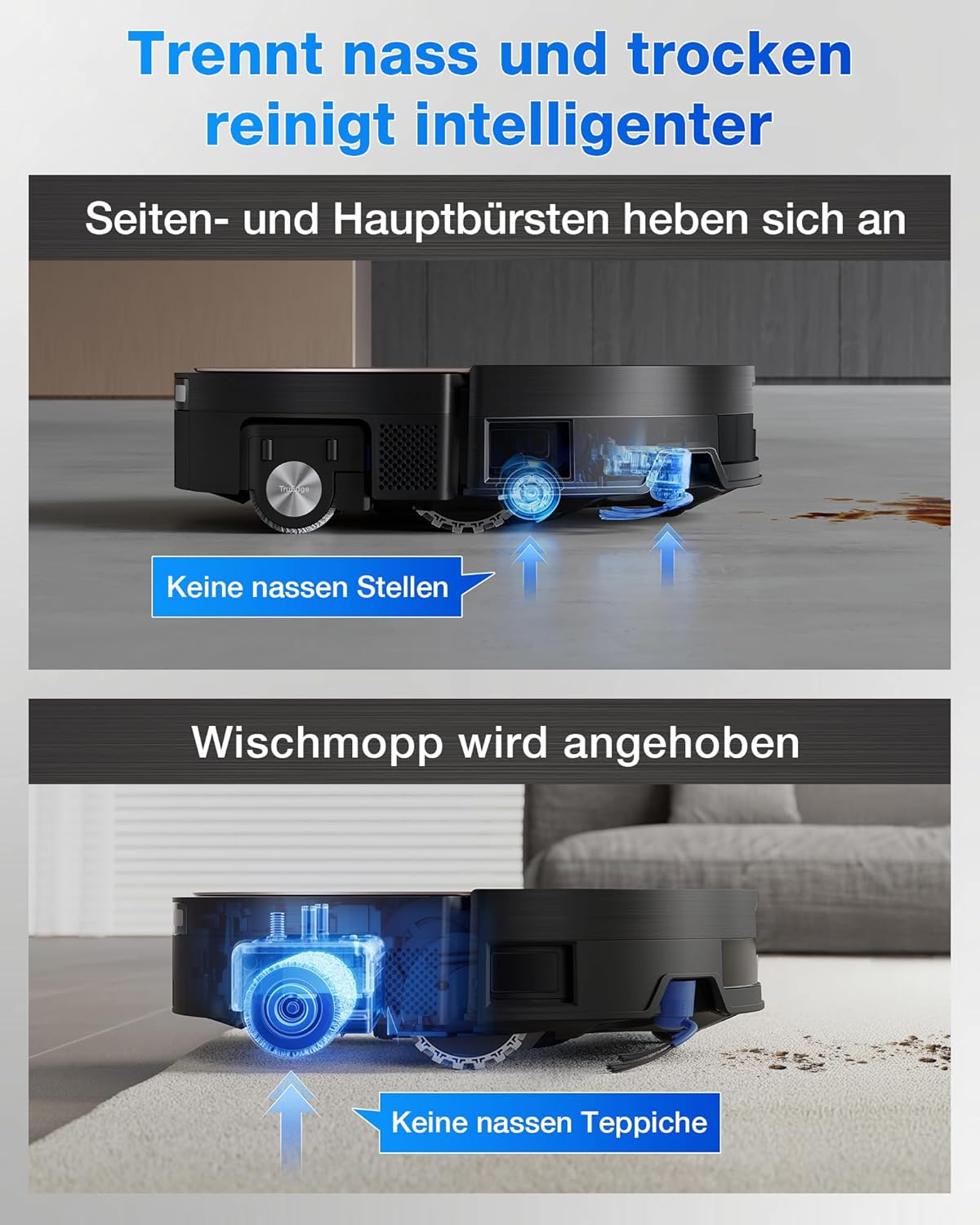 🧼 Zubehör & Pflege – ECOVACS X11 OMNICYCLONE Robot Vacuum Cleaner with Mop Function, Blast + 19,500 Pa, Ultra-Fast Battery Charging, OZMO Scooter 2.0, Climbing Max. 4 cm Height, Extending Mop, PureCyclone 2.0 Auto – Bild 8