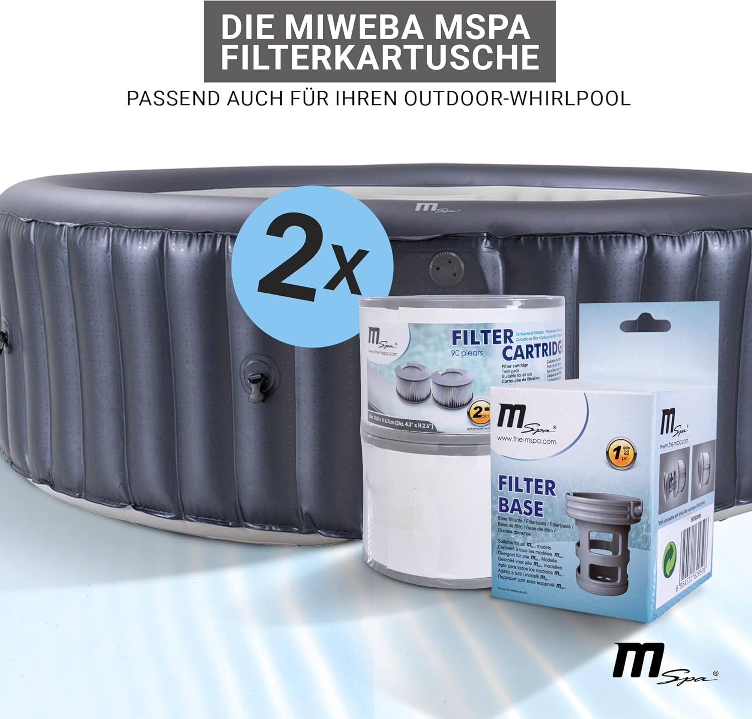 👨👩👧👦 Whirlpools für Familien & Gruppen – Miweba MSpa Whirlpool Ersatzfilter/Filterhalter für aufblasbare Pools – Delight – Premium – Elite – Concept – Bild 5