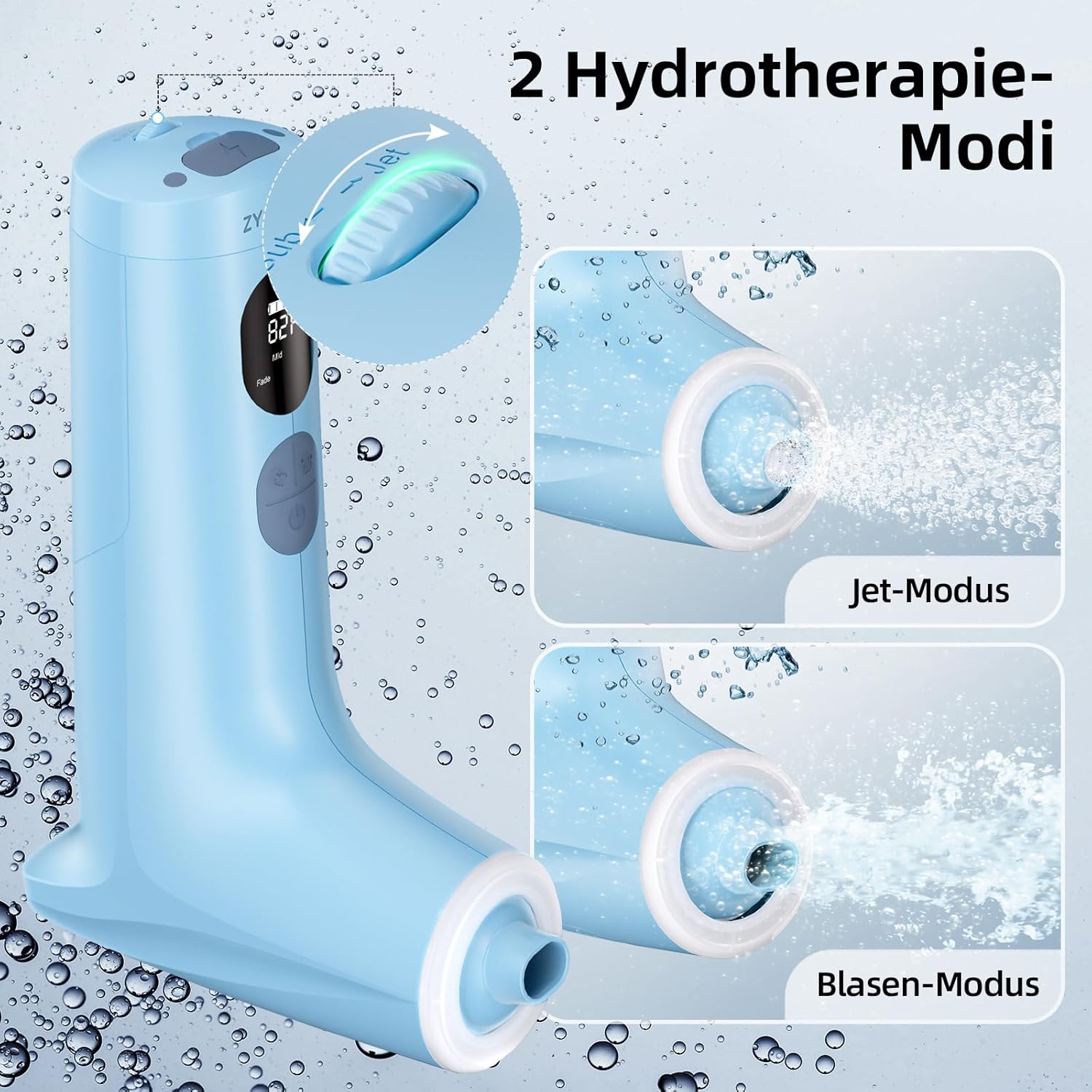 ⭐ Luxus Whirlpools – Bade Spa Massagegerät, ZYAOW Bade Massagegerät Whirlpool Badewanne Blasen-/Jet-Modus, 7 Farben RGB-Atemlicht, Digitales Display, IP67 Wasserdichtes Gerät, Weihnachtsgeschenke für Freunde (Blau) – Bild 4
