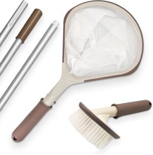 🧼 Zubehör & Pflege – Sunik Spa Pool Cleaning Set - Whirlpool Cleaner Set 3 Pieces - Whirlpool Accessories Maintenance Set with Telescopic Rod, Landing Net Small & Brush - Whirlpool Cleaning Set for Pools & Spa