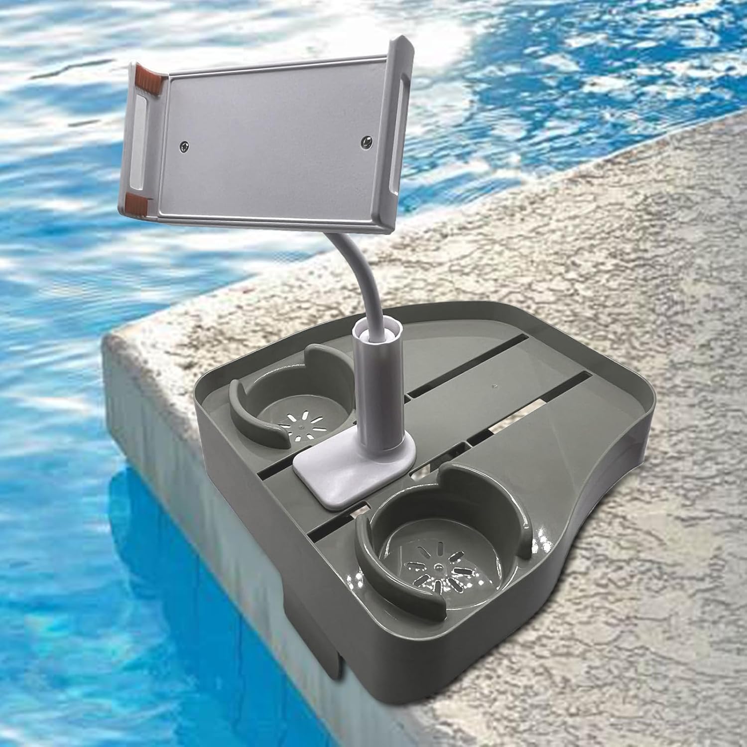 🧊 Whirlpools für Balkon & Terrasse – Handy-Tablett für Pool, robustes Whirlpool-Tablett, rutschfester Getränkehalter für Spa, Pool, Strand, Balkon oder Badezimmer, stabiler Boden, schlankes Design, Auslaufkontrolle, 27 x 27 x 44 cm – Bild 6