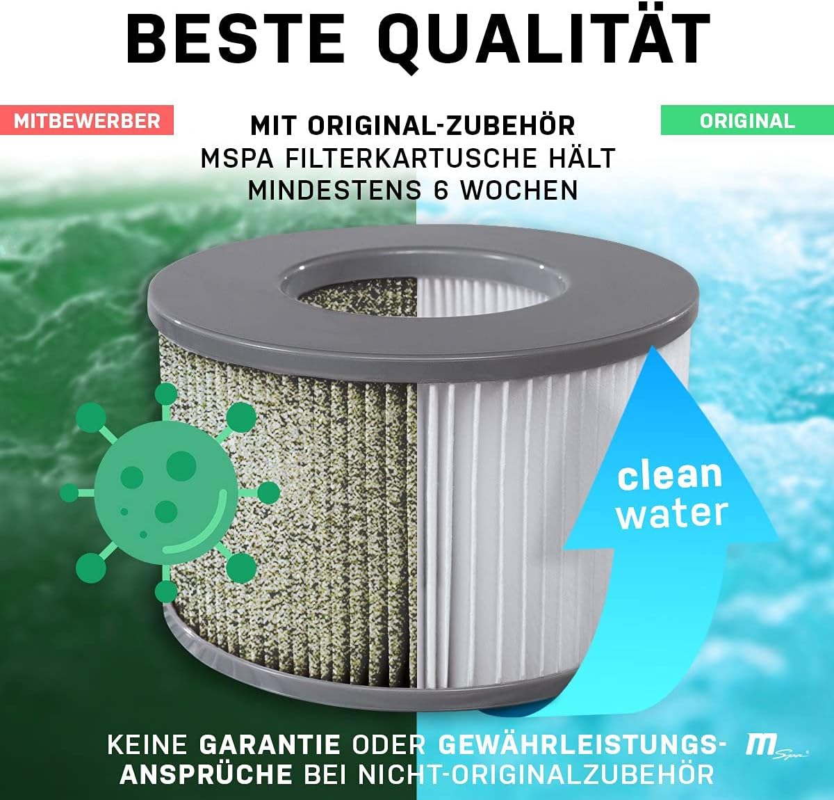 🧊 Whirlpools für Balkon & Terrasse – Miweba Aufblasbarer Whirlpool MSpa 2021, Comfort Bergen C-BE061, für 6 Personen, 138 Luftdüsen, 204,0 x 204,0 x 70,0 cm (Anthrazit/Blau) – Bild 8