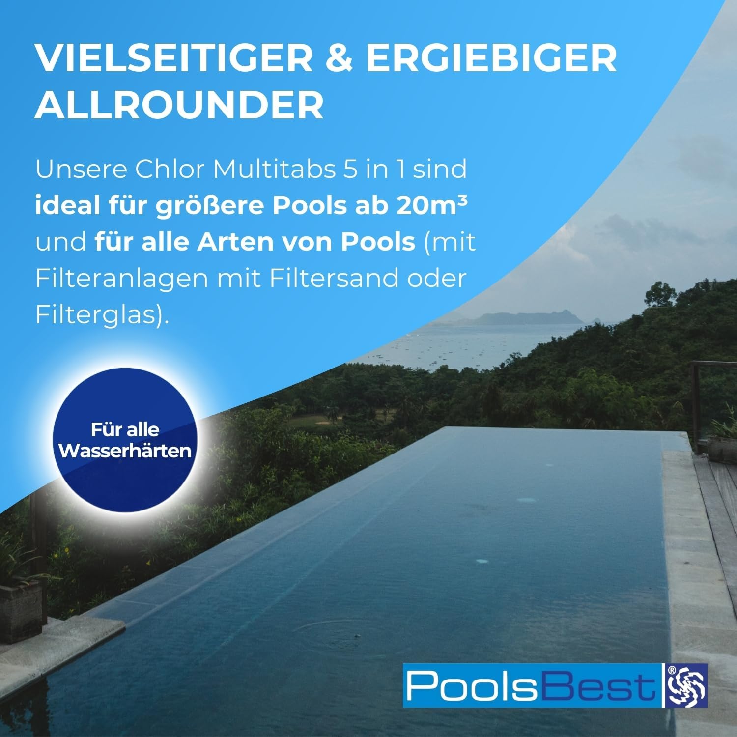 🧼 Zubehör & Pflege – PoolsBest 5 kg Chlorine Multitabs 5 in 1 I 200 g Chlorine Tablets for Pool I Slow Dissolving Chlorine Tablets for Pool Care I Long-Term Tabs as Pool Cleaning Agent for Disinfection I Pool Accessories – Bild 6