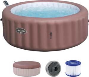 🧊 Whirlpools für Balkon & Terrasse – Bestway® Lay-Z-SPA® Hawaii AirJet™ Energiespar-Whirlpool mit App-Steuerung + integrierter UltraFit™ Pumpeneinheit für 6 Personen, Ø 196 x 71 cm, Terrakotta