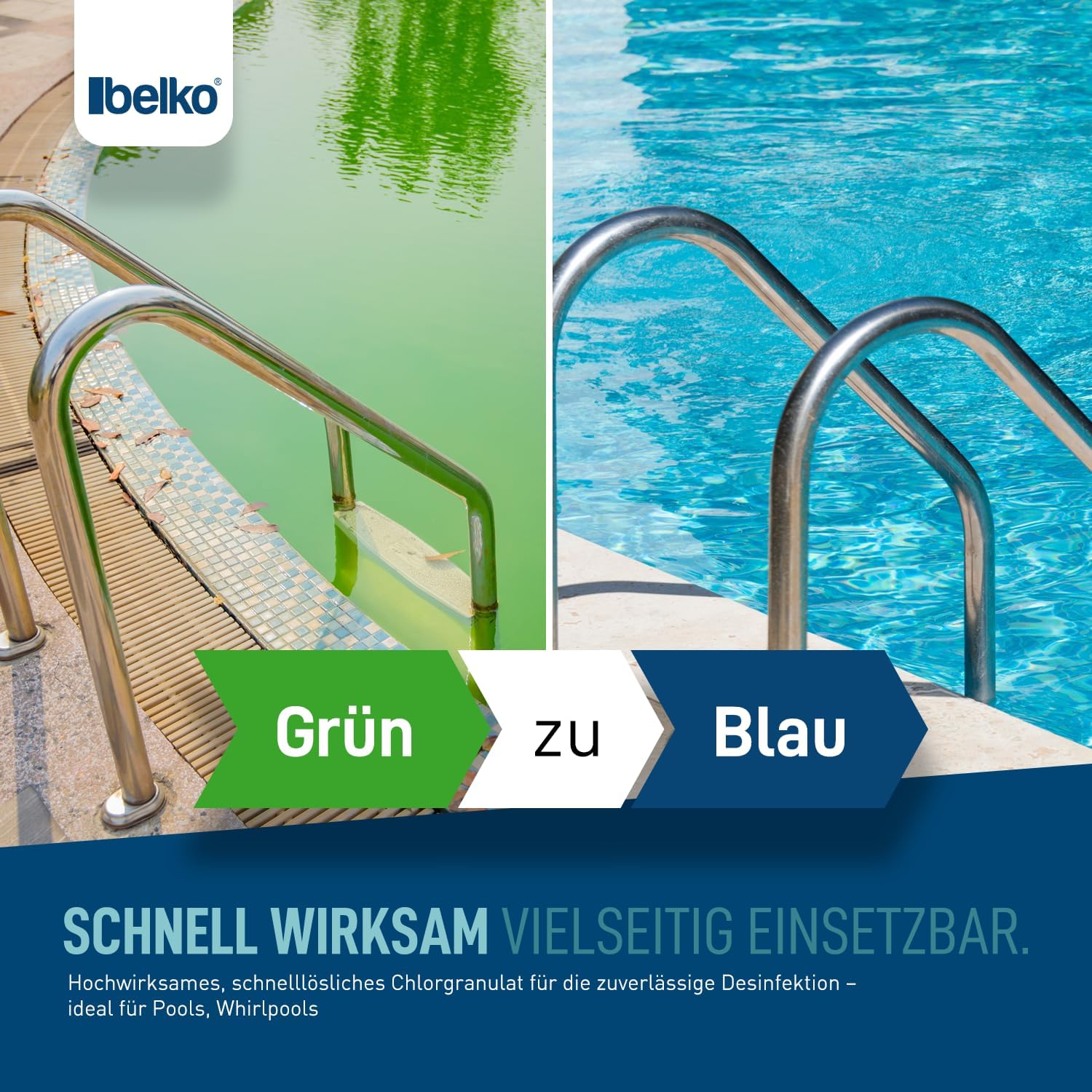 🧼 Zubehör & Pflege – Belko Chlorine Granules for Pool 5 kg, Quick Dissolving for Quick Raising of Chlorine Content, Safe and Quick Disinfection - for Pools, Above Ground Pools, Hot Tubs, Paddling Pools – Bild 6