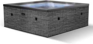 👨‍👩‍👧‍👦 Whirlpools für Familien & Gruppen – Wave Garda 4-Personen-Whirlpool – 50 % wärmeeffizienterer Öko-Schaum-Whirlpool mit fortschrittlicher integrierter Heizung – 70 Aquajet Spa-Massagesystem, Feuersteingrau