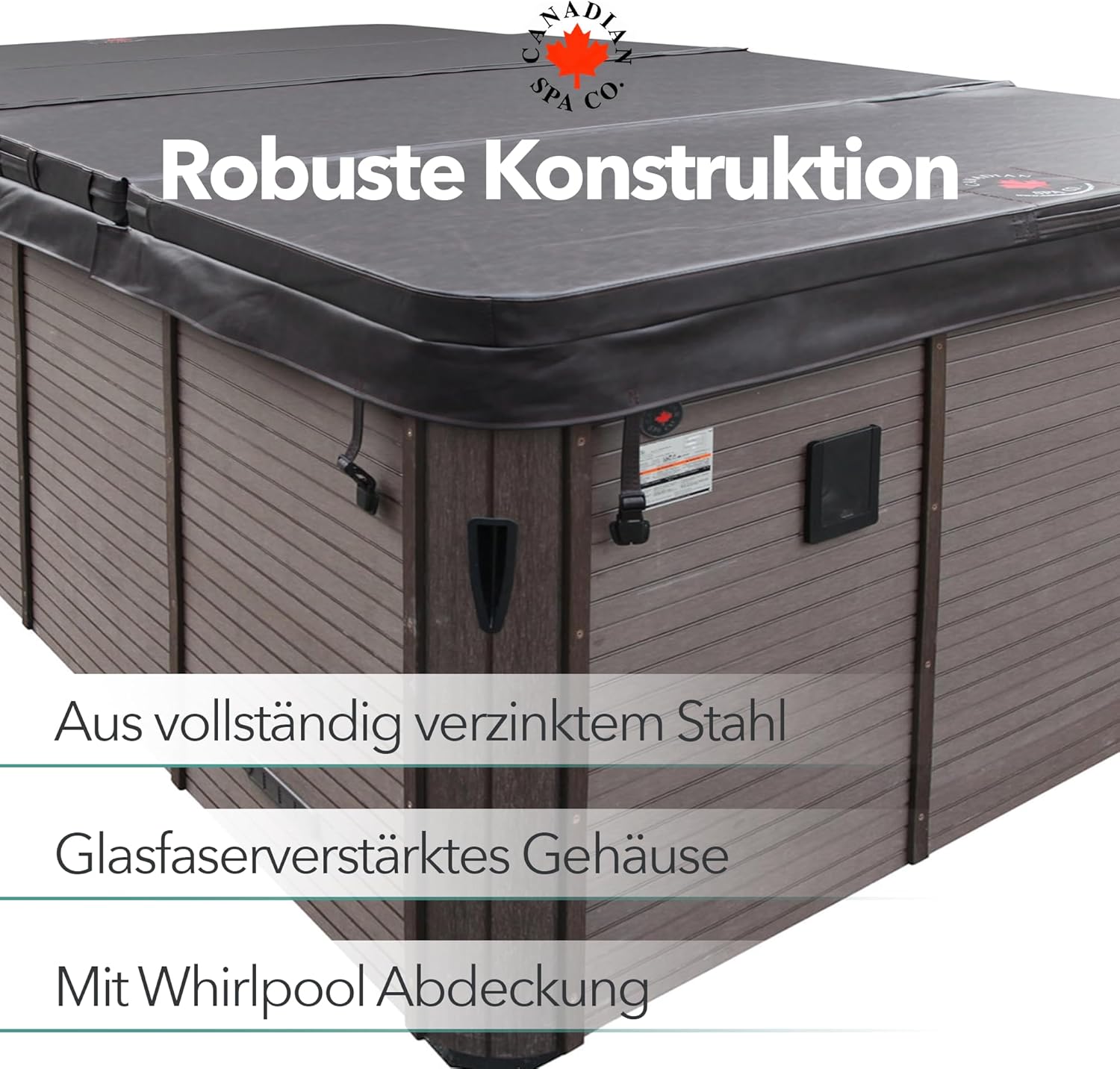 ⭐ Luxus Whirlpools – CANADIAN SPA CO. Winterfestes Schwimm-Spa St. Lawrence im Freien, 6 Meter, 7 Personen, Schwimm-Spa mit LED-Beleuchtung, Lautsprecher, Aromatherapie und isolierter Abdeckung – Bild 5