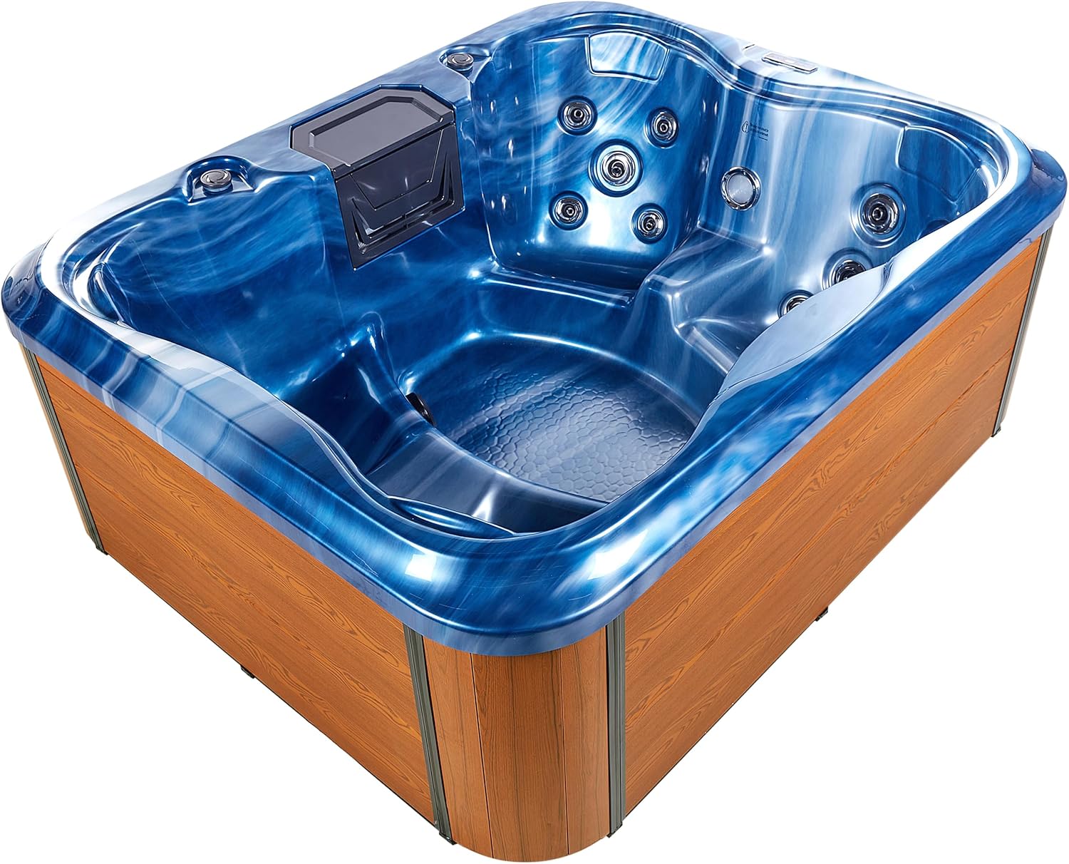 ⭐ Luxus Whirlpools – Arcelia Luxuriöser Outdoor-Whirlpool für 4 Personen mit LED-Regenschutz, Blau – Bild 7