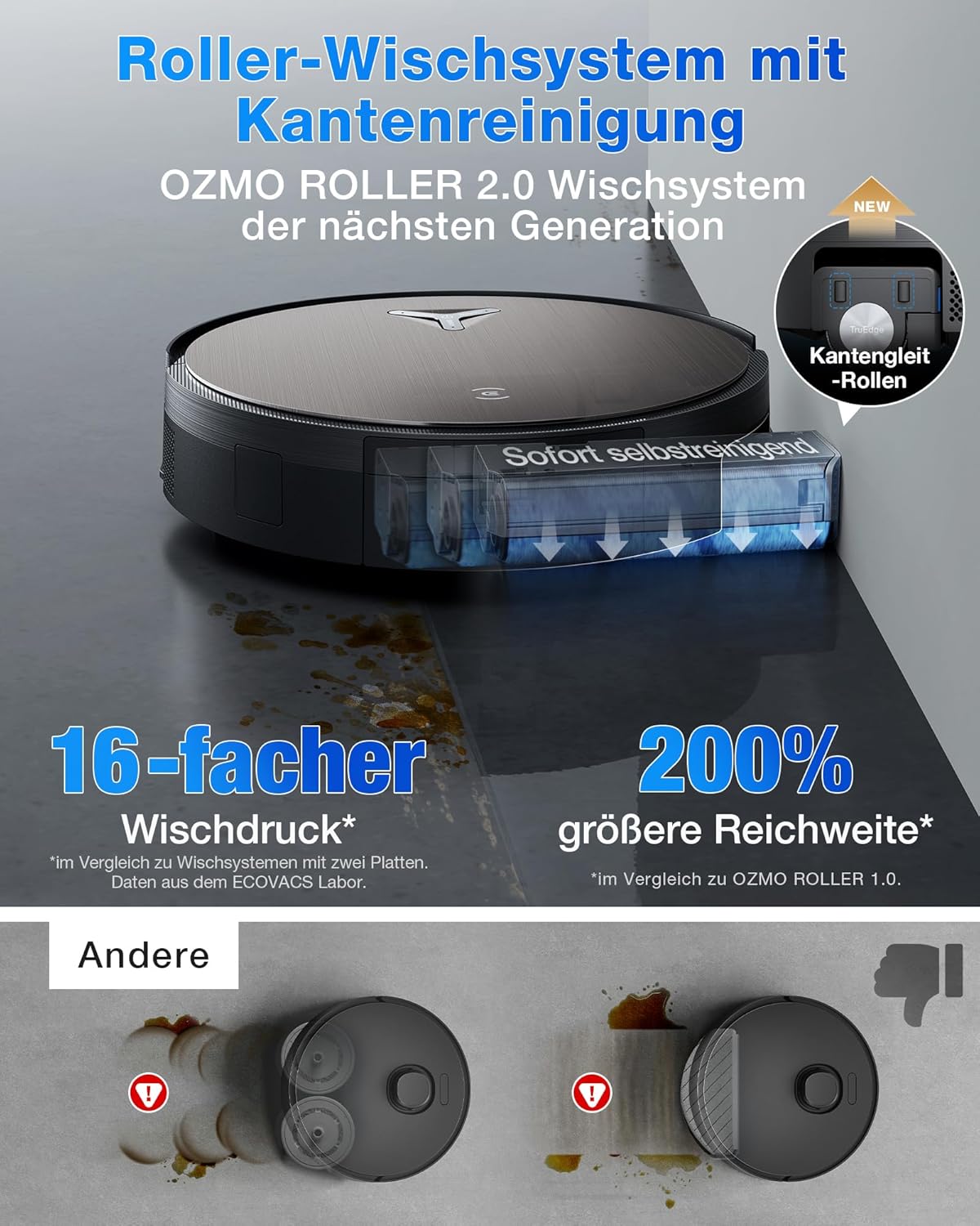 🧼 Zubehör & Pflege – ECOVACS X11 OMNICYCLONE Robot Vacuum Cleaner with Mop Function, Blast + 19,500 Pa, Ultra-Fast Battery Charging, OZMO Scooter 2.0, Climbing Max. 4 cm Height, Extending Mop, PureCyclone 2.0 Auto – Bild 4