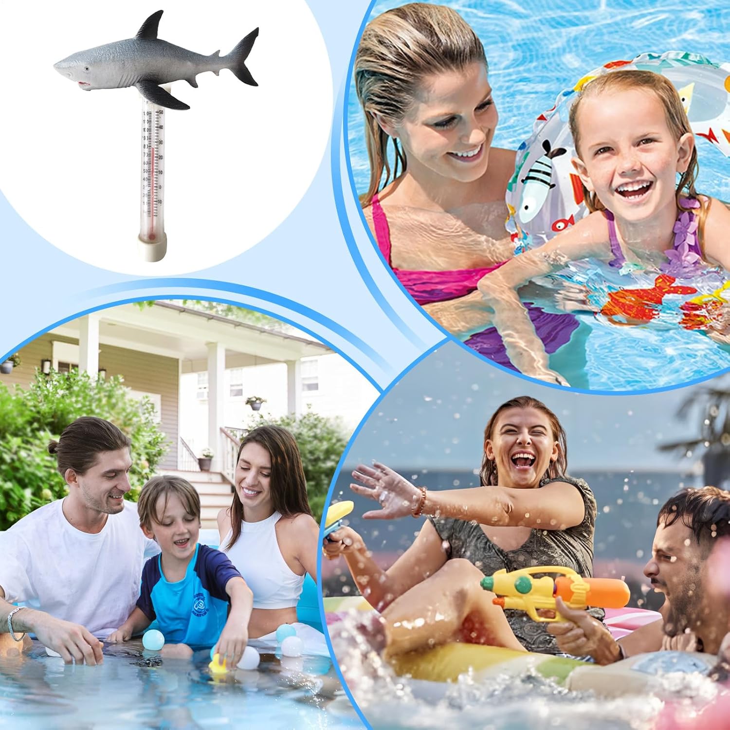 👨👩👧👦 Whirlpools für Familien & Gruppen – Wasserthermometer | Badethermometer mit Tiermotiv, Thermometer für Pool, Spa, Dusche, See, Outdoor, Indoor, Familie, Whirlpools, Naturpools – Bild 4