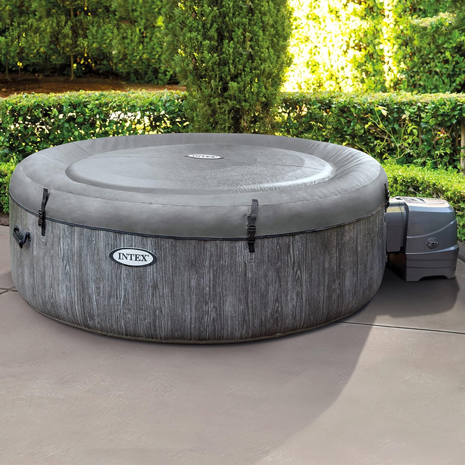⭐ Luxus Whirlpools – Intex 77 x 28 Zoll Purespa Grey Wood Deluxe Pool-Set – Bild 2