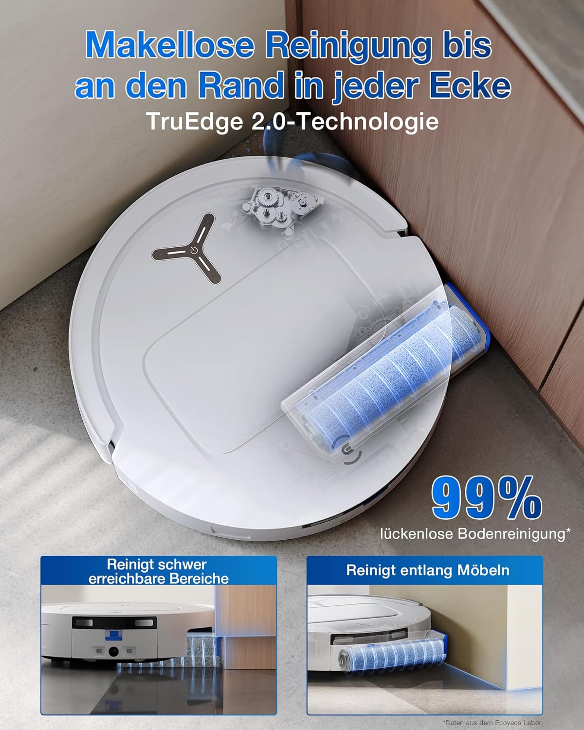 🧼 Zubehör & Pflege – ECOVACS Deebot T80 OMNI Robot Vacuum Cleaner with Mop Function, 18,000 Pa, Ozmo Roller Mop Roller with Continuous Fresh Water Self-Cleaning, ZeroTangle 3.0, Mop Wash with 40-75°C Hot Water, White – Bild 4