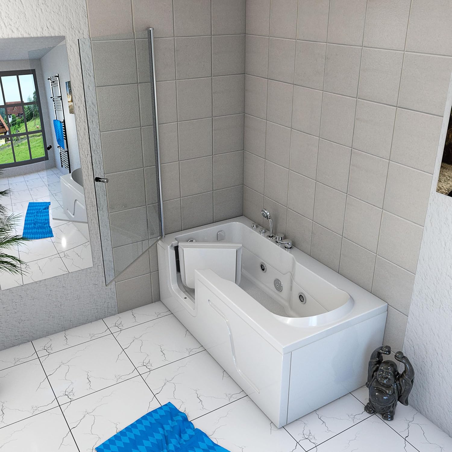 ⭐ Luxus Whirlpools – Whirlpool S17D-EH-WP-R-EC Kombi-Duschkabine mit Tür – Bild 3