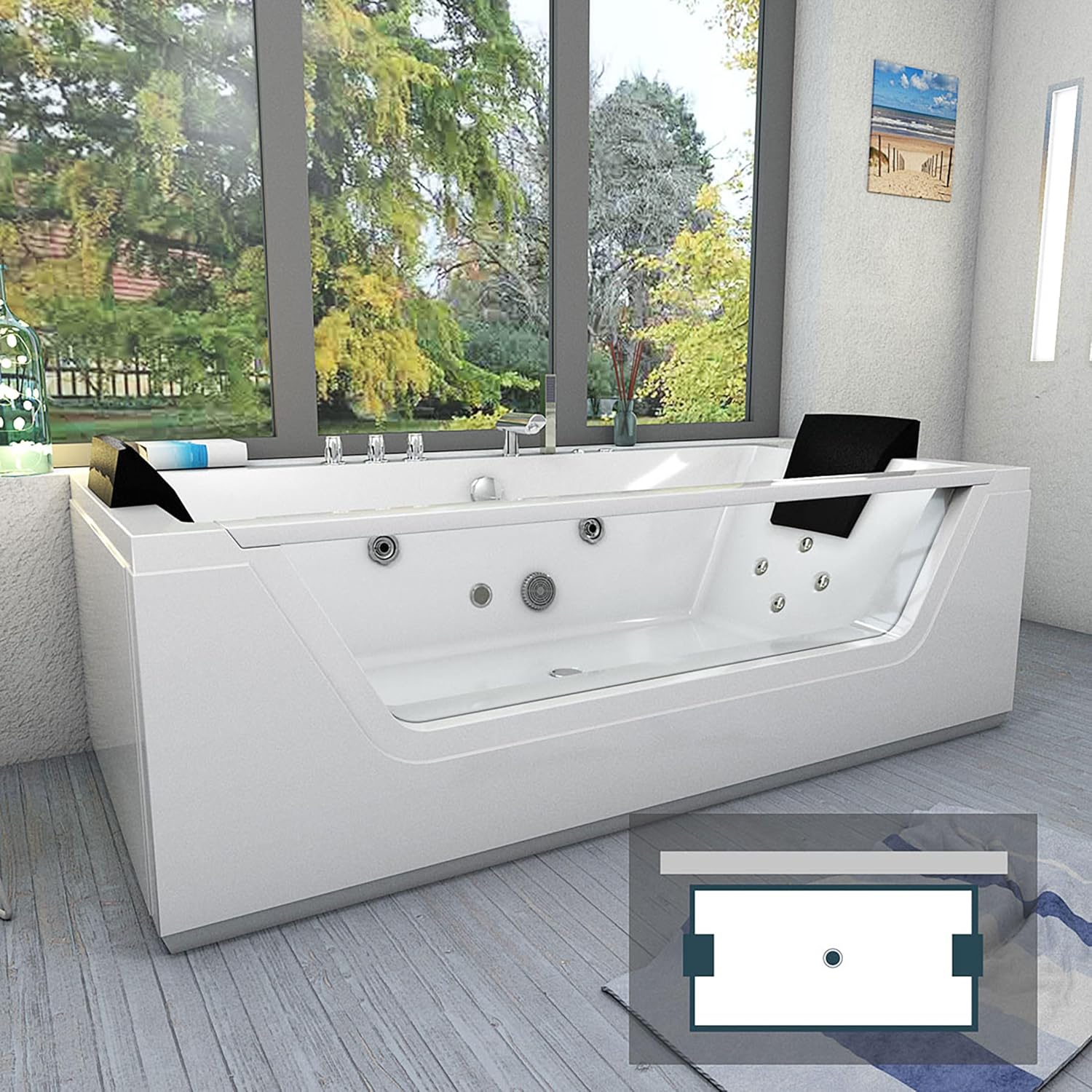 ⭐ Luxus Whirlpools – AcquaVapore W83-B Whirlpool mit Reinigungsfunktion 180 x 90 cm – Bild 4