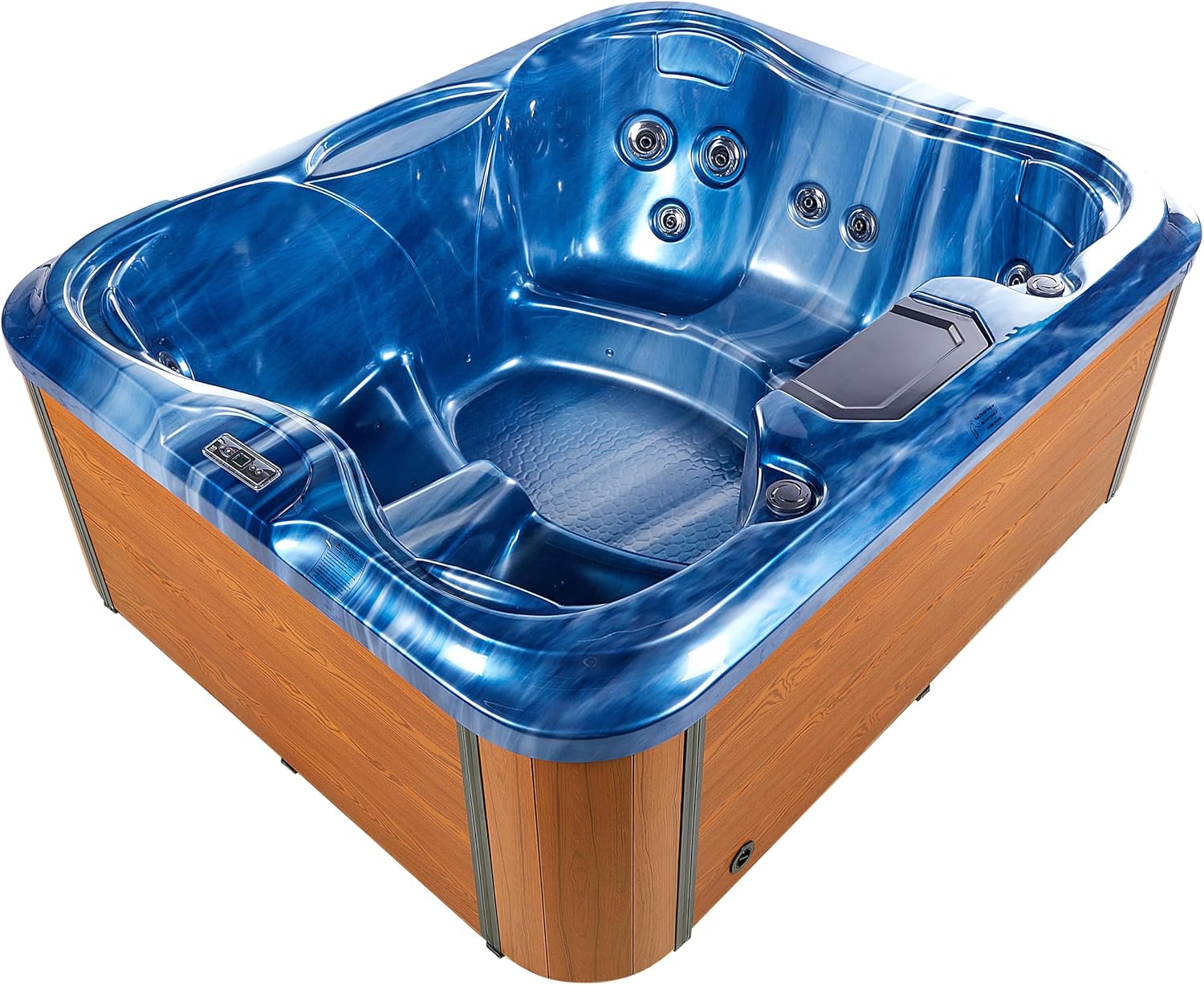 ⭐ Luxus Whirlpools – Arcelia Luxuriöser Outdoor-Whirlpool für 4 Personen mit LED-Regenschutz, Blau – Bild 6