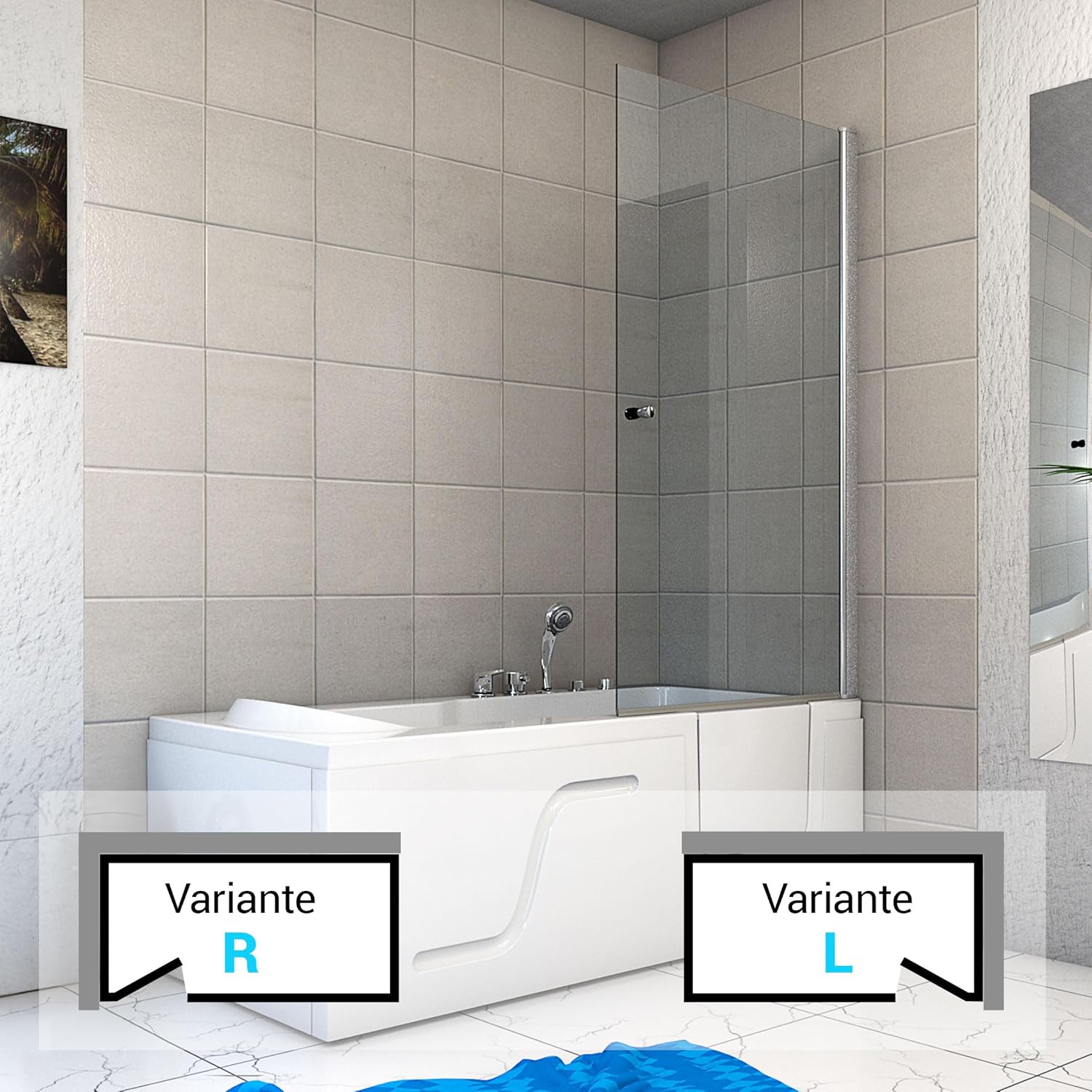 ⭐ Luxus Whirlpools – Whirlpool S17D-EH-WP-R-EC Kombi-Duschkabine mit Tür – Bild 9