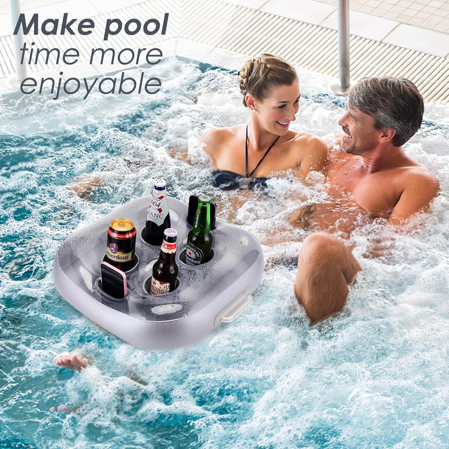 🎯 Whirlpool Gadgets – Floating Drink Holder, Pool and Hot Tub Accessories, Upgraded Design for Pool Fun, Party, Hot Tub – Bild 7