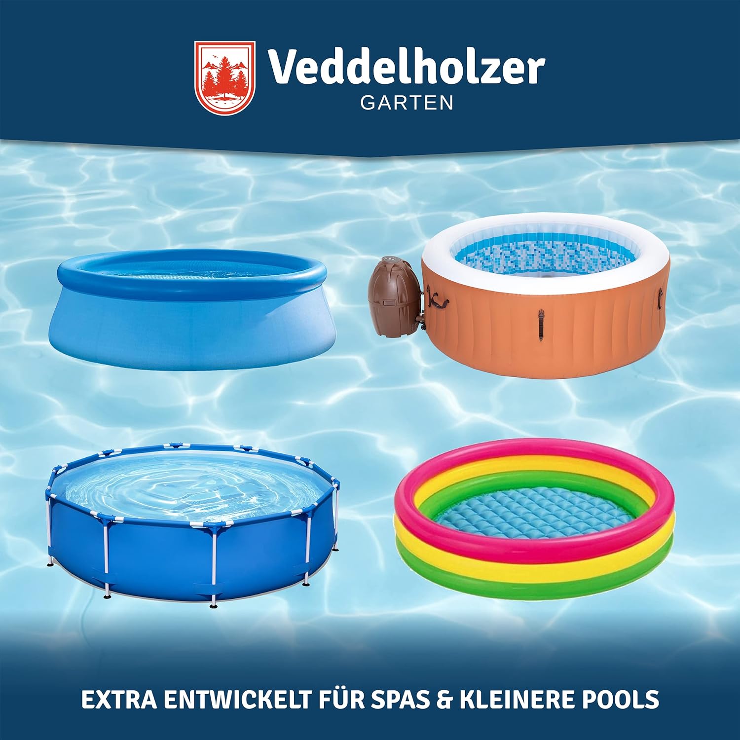 🧼 Zubehör & Pflege – Veddelholzer 180 Mini Chlorine Tablets Quick Dissolve Chlorine Tablets for Pool, Above Ground Pool, Paddling Pool, Garden Pool, Children's Pools & Hot Tub Water Care. Pool Accessories, Pool Cleaning – Bild 3