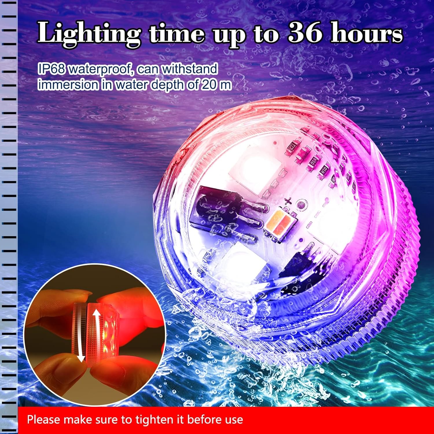 🎯 Whirlpool Gadgets – HL Submersible LED Lights with Remote Control, Flameless Candles, RGB Colourful Lights, Mini Underwater LED Light, Small LED Accent Light for Vase, Aquariums, Hot Tub, Party, Halloween, Wedding – Bild 6