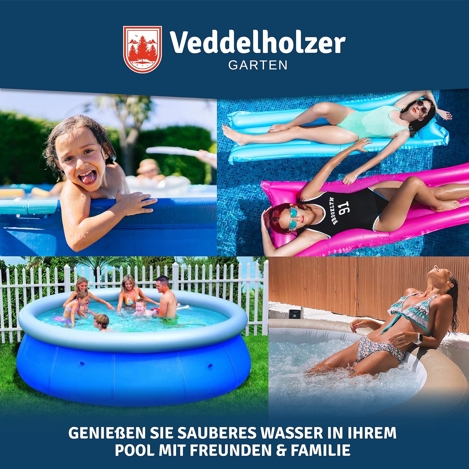 🧼 Zubehör & Pflege – Veddelholzer 180 Mini Chlorine Tablets Quick Dissolve Chlorine Tablets for Pool, Above Ground Pool, Paddling Pool, Garden Pool, Children's Pools & Hot Tub Water Care. Pool Accessories, Pool Cleaning – Bild 5