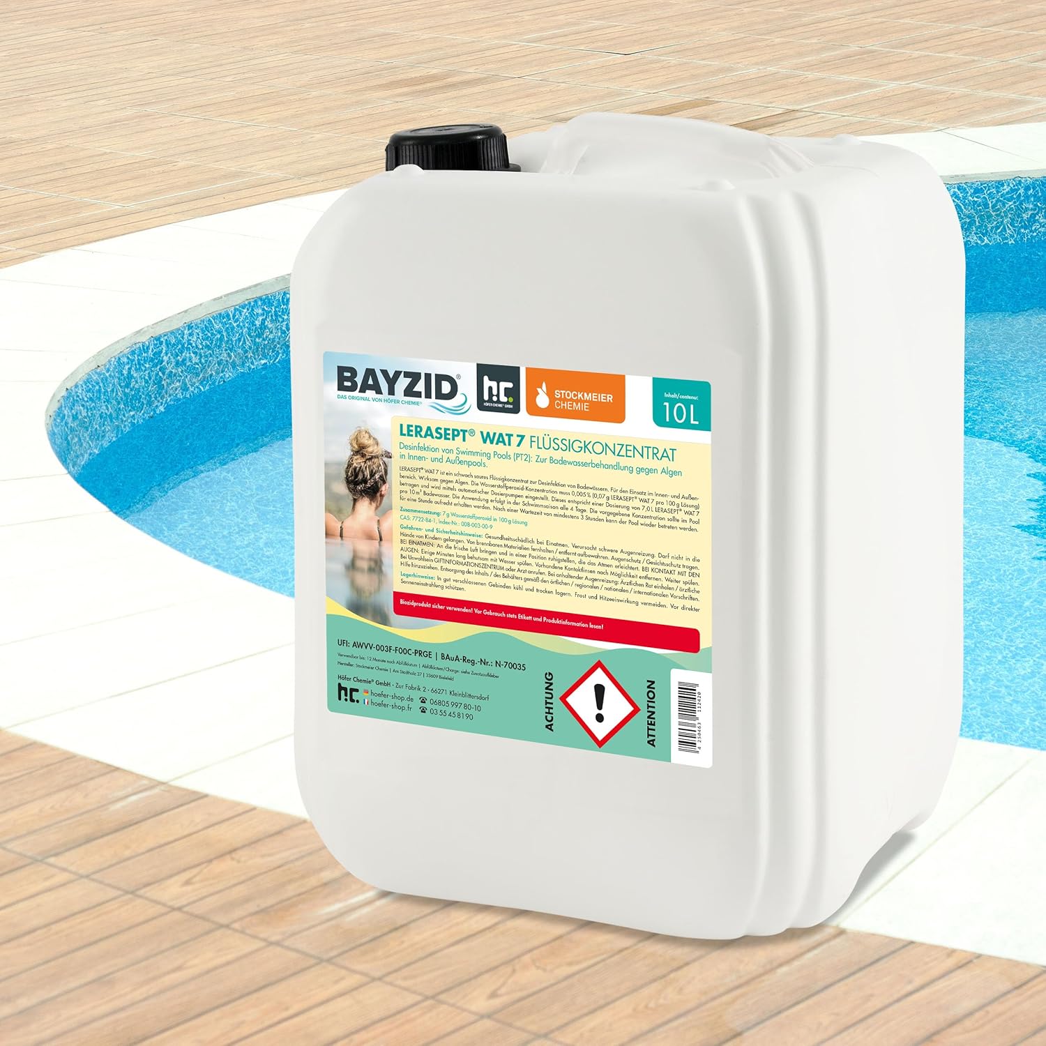 🧼 Zubehör & Pflege – Lerasept WAT 7 Liquid Active Oxygen Pool & Whirlpool for Chlorine-Free Water Disinfection of Swimming Pools 2 x 10 Litres – Bild 3