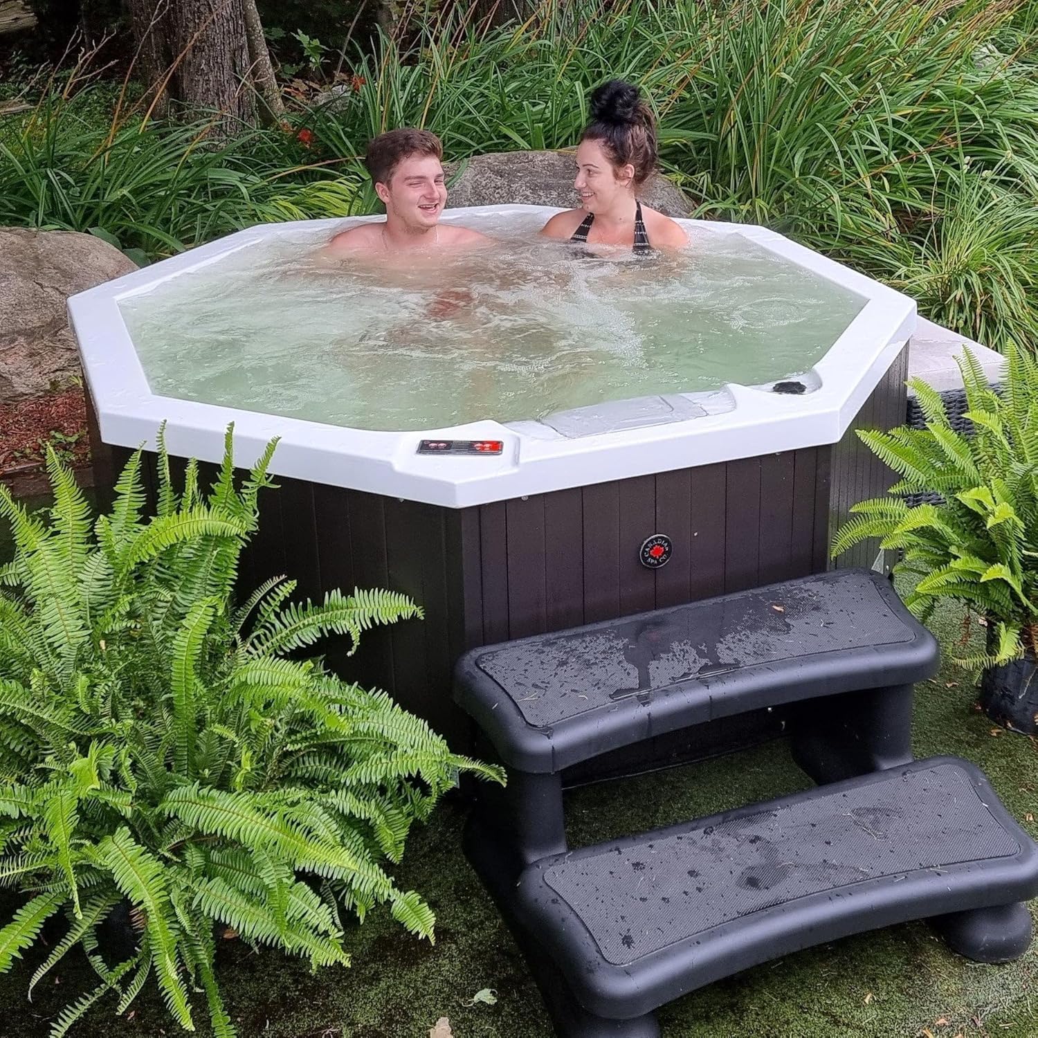 ⭐ Luxus Whirlpools – CANADIAN SPA CO. Muskoka UV Outdoor-Whirlpool für 6 Personen, 188 x 188 x 73 cm, achteckig, mit Abdeckung, LED-Beleuchtung, Heizung und 14 Hydrotherapiedüsen, ganzjährige Nutzung – Bild 8