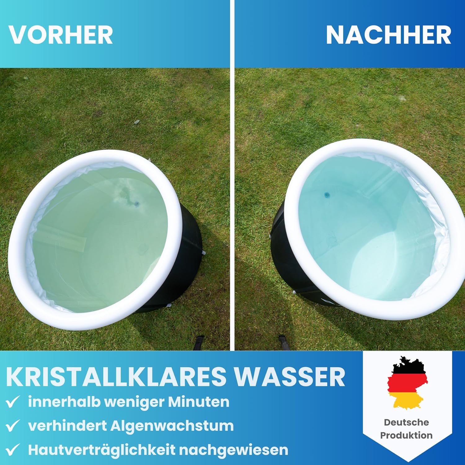 🧼 Zubehör & Pflege – Zenhero® Eisbad Water Care MD Water Clean 1000 ml - Skin-friendly & Effective - Nature-Identical Active Ingredient - Dermatest Very Good Excellent - For Ice Bath, Ice Barrel, Ice Pool - Made in – Bild 2